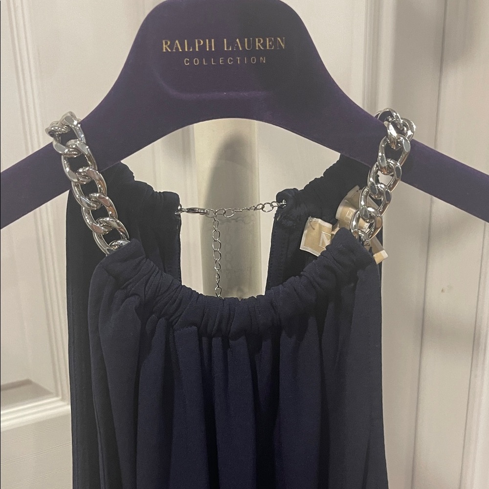 Michael Kors Xsmall Midnight Blue top with Silver Chain Accents
